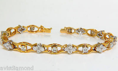 3.65 Carat Diamond Cluster Bracelet in 14K Gold - G VS Clarity, Excellent Cut & Secure Links | Elegant Jewelry for Weddings, Anniversaries & Special Occasions
