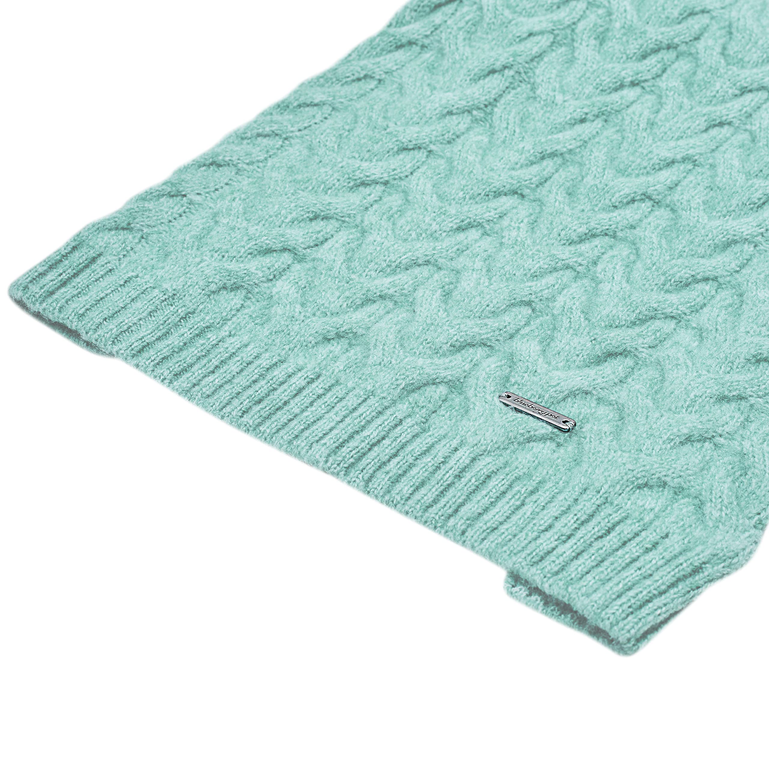 Blueberry Pet 2023 Classic Fuzzy Knit Turtle Neck Dog Sweater - Heathered Jade, 20