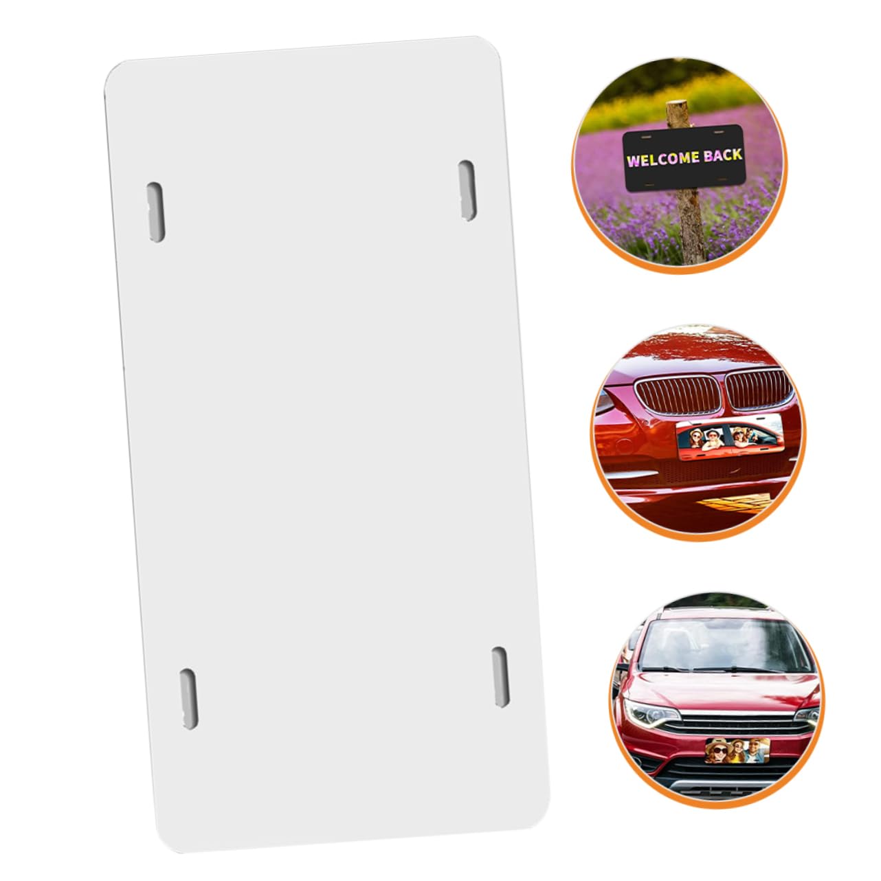 5-Pack DIY Metal Blank License Plates for Cars - White - Customizable Car Accessories for Personalization & Decoration - Perfect for Car Shows, Gifts & DIY Projects