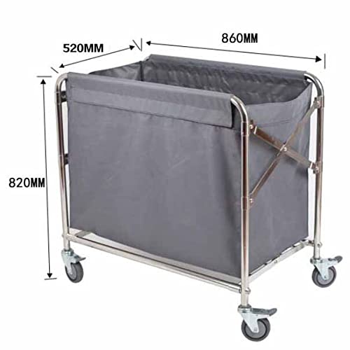 Heavy Duty Collapsible Laundry Cart with Wheels - 12 Bushel (400L) Commercial Rolling Laundry Hamper - Large Waterproof Laundry Basket for Home, Hotel & Laundry Business - Space Saving Storage Organizer for Clothes, Linens & Bulk Items