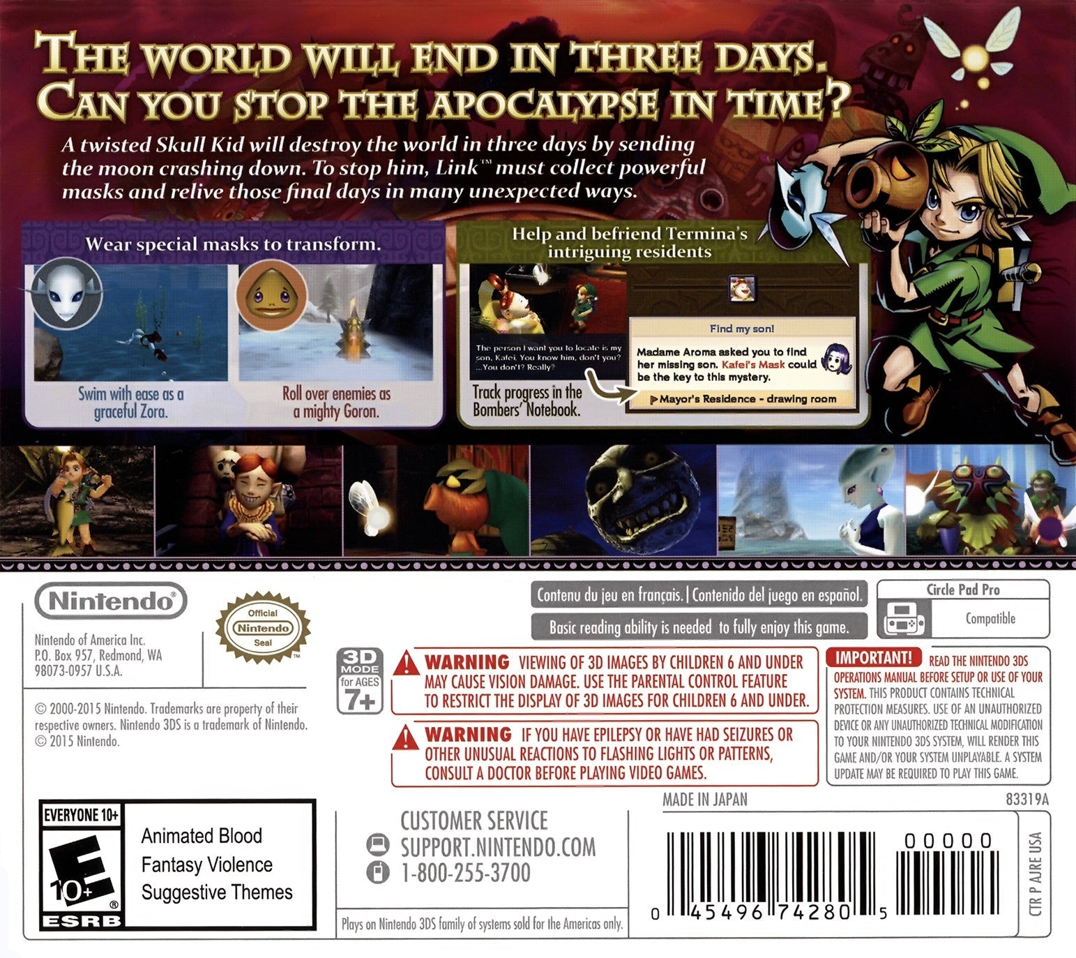 The Legend of Zelda: Majora's Mask 3D - Nintendo 3DS Game | Adventure RPG | Perfect for Travel & Commuting