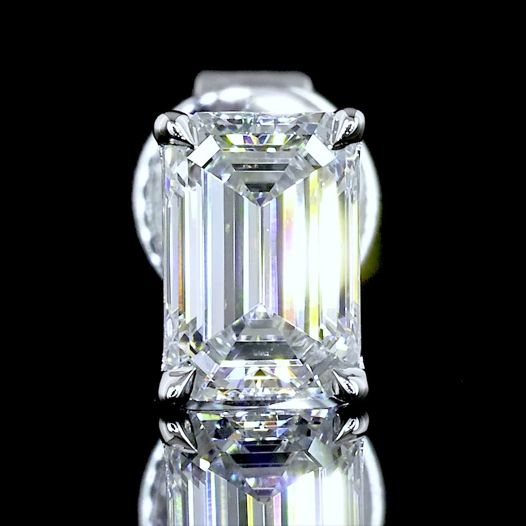 0.97 Carat Lab Grown Emerald E VS1 Diamond Stud Earrings in 14K White Gold - Elegant Everyday Jewelry for Women, Perfect for Work, Parties & Special Occasions