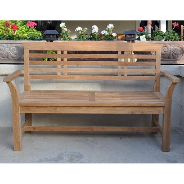 Premium Teak Sakura 2-Seater Outdoor Bench - Handcrafted Garden Patio Furniture for Backyard, Deck & Poolside Relaxation