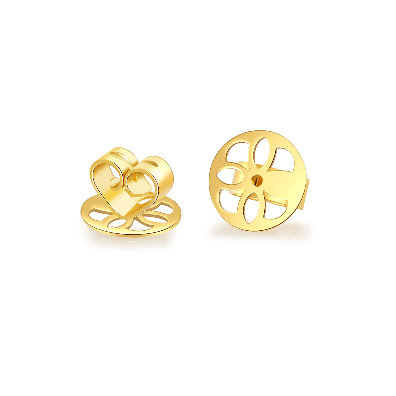 18K Solid Gold Earrings Backstopper KA00006 - Luxury Stud Earrings for Women, Secure Comfort Fit - Perfect for Daily Wear, Parties & Gifts
