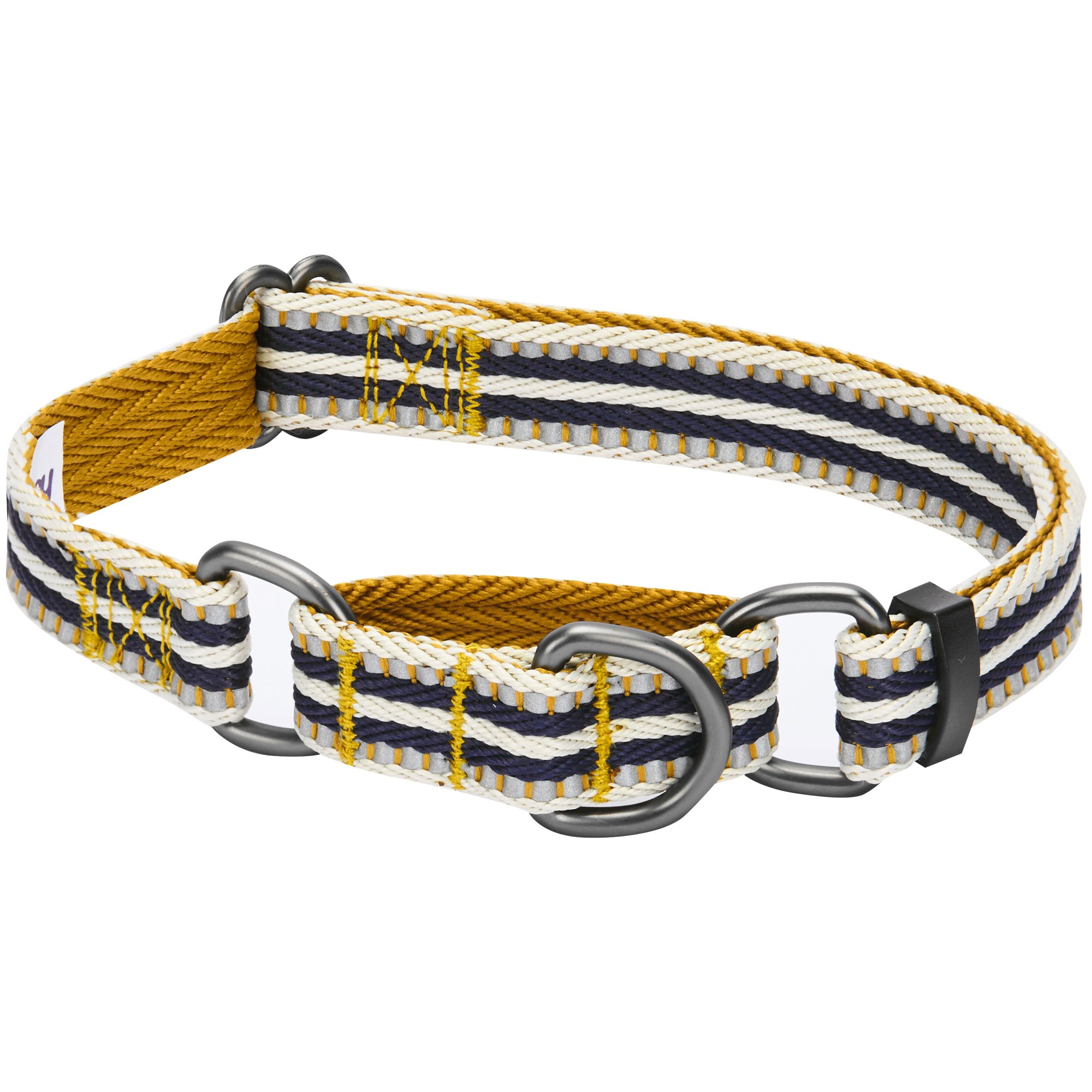 Blueberry Pet 4-Color 3M Reflective Martingale Dog Collar with Multi-Colored Stripes - Heavy Duty Adjustable Training Collar for Large Dogs (Olive/Blue-Gray) - Perfect for Night Walks, Safety Training & Outdoor Adventures