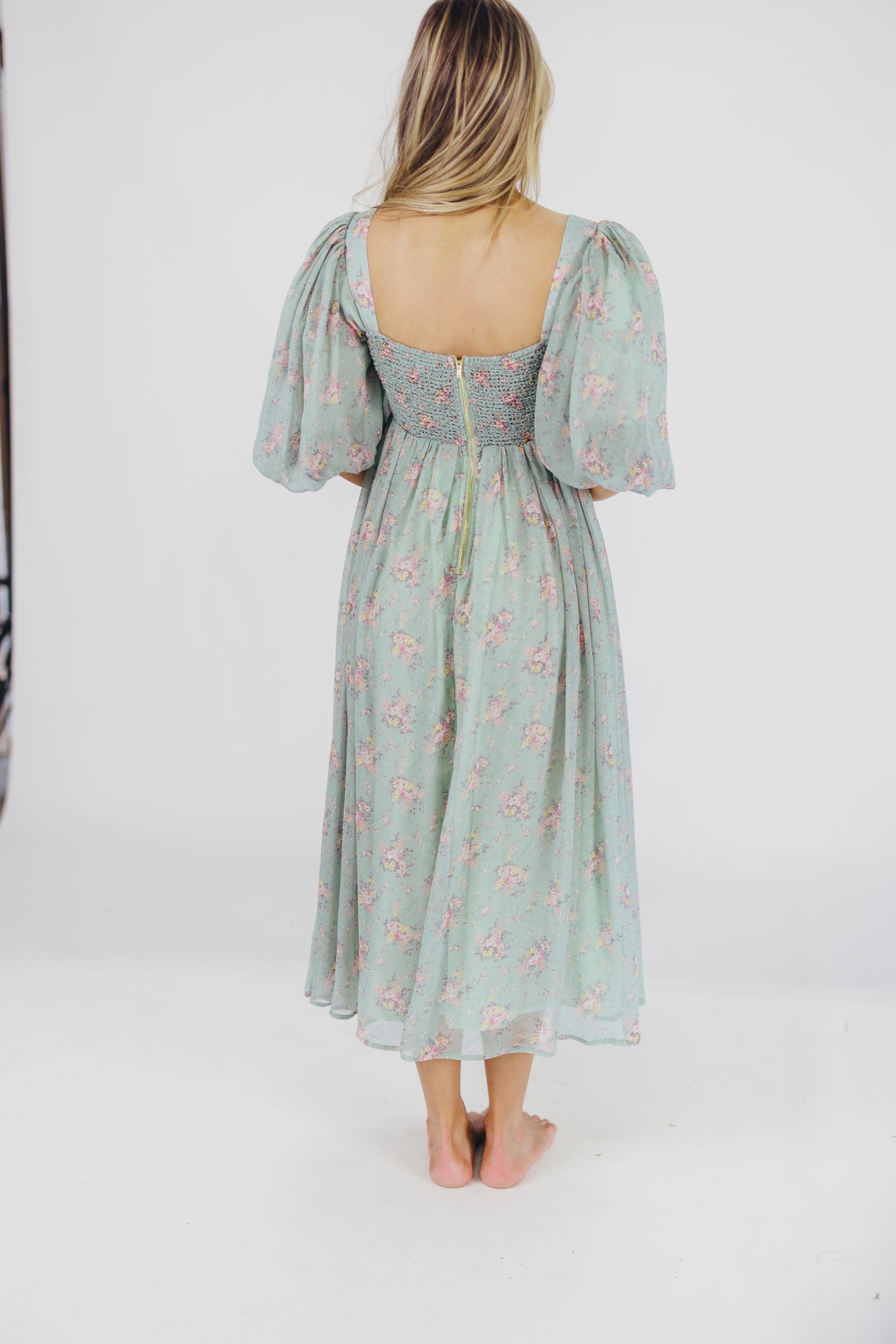 Turquoise Floral Harlow Maxi Dress - Bump Friendly & Inclusive Sizing (S-3XL) | Perfect for Maternity, Beach Vacations & Summer Weddings