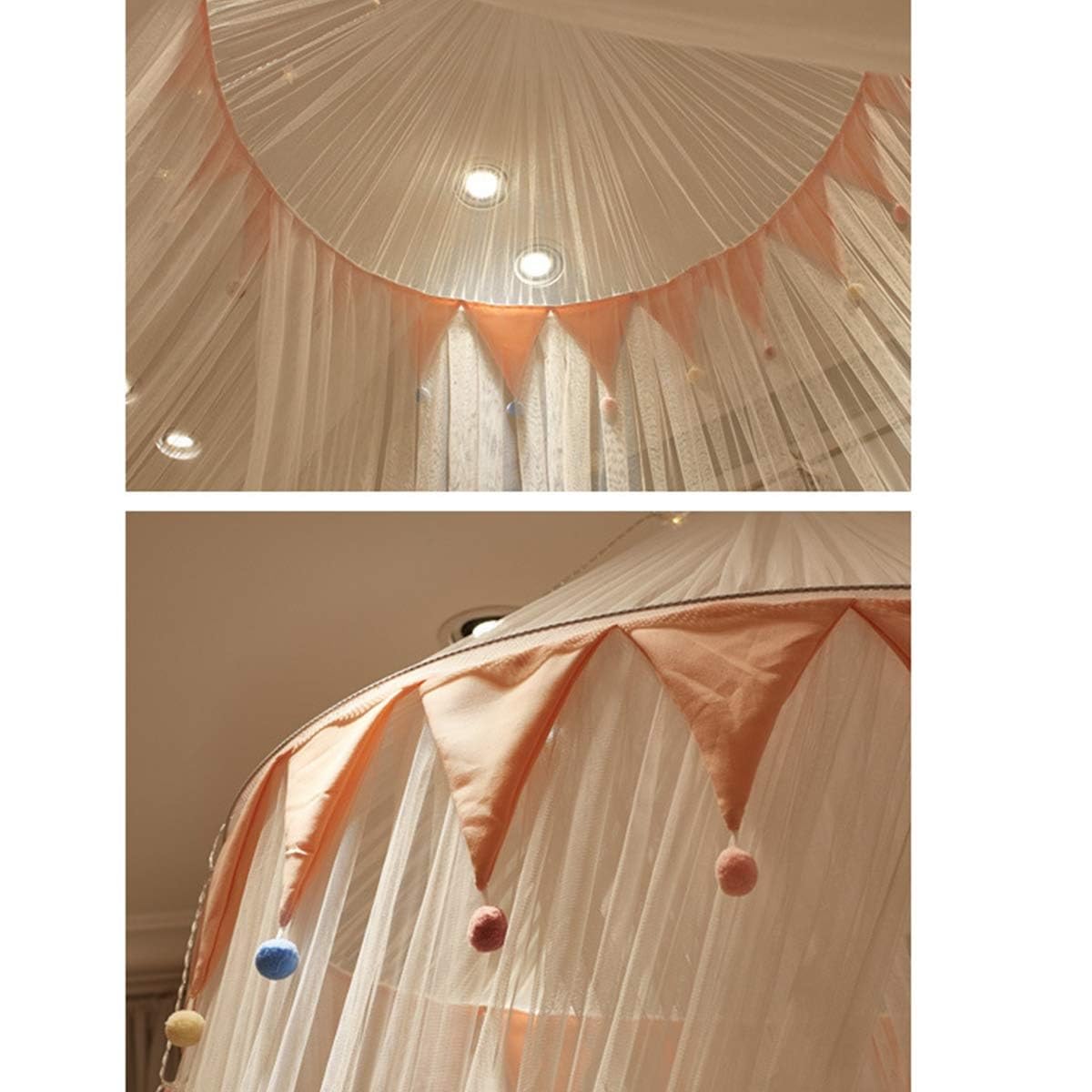 Dream Hanging Dome Mosquito Net - Queen/King Size Bed Canopy with Round Curtains for Romantic Bedroom Decor & Insect Protection