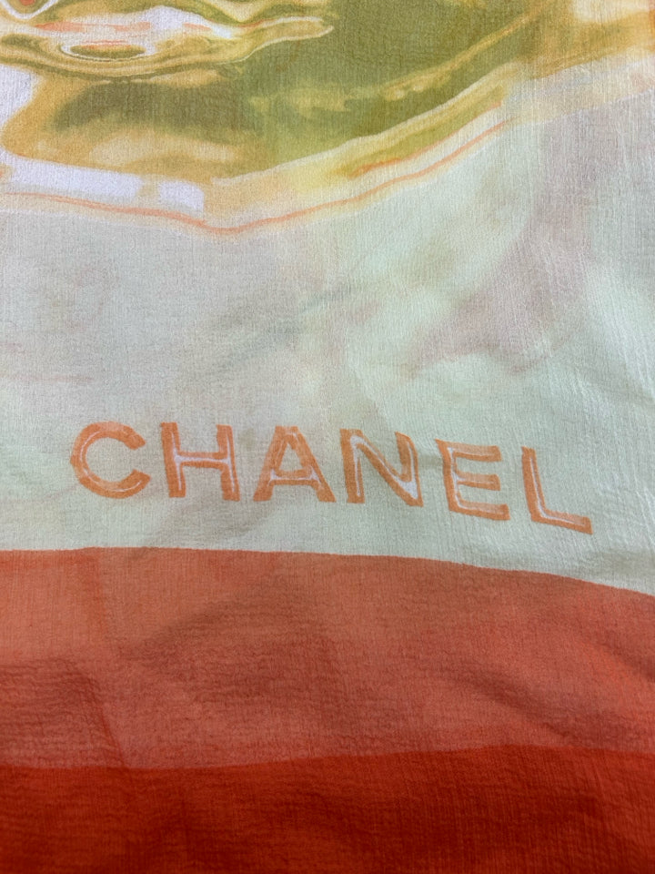 Authentic Chanel Silk Floral Scarf - Luxury Designer Fashion Accessory for Women | Perfect for Elegant Outfits, Parties & Gift Giving