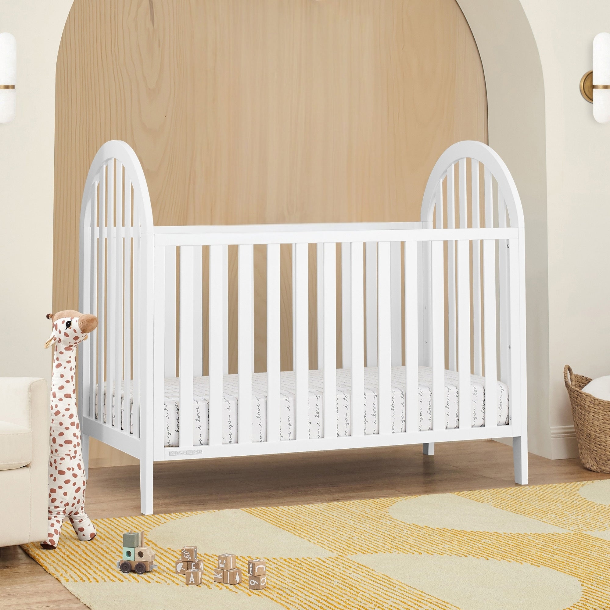 Milano 4-in-1 Convertible Baby Crib - Toddler Bed, Daybed & Full-Size Bed - Nursery Furniture for Boys & Girls - Perfect for Newborn to Teen Years