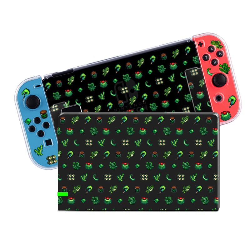 Premium Green Stardew Valley Themed Carrying Case for Nintendo Switch & OLED - Protective Travel Pouch for Gaming On-The-Go, School, or Commuting