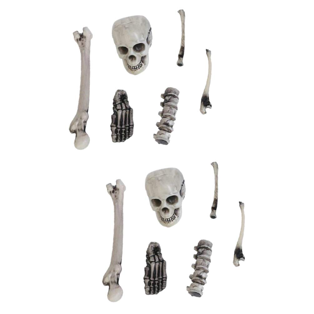 Vosarea 12pcs Halloween Skeleton Bones & Skull Set - Spooky Halloween Decorations for Haunted House, Party Props, Graveyard Displays - Perfect for DIY Scary Decor, Trick or Treat Displays & Themed Events