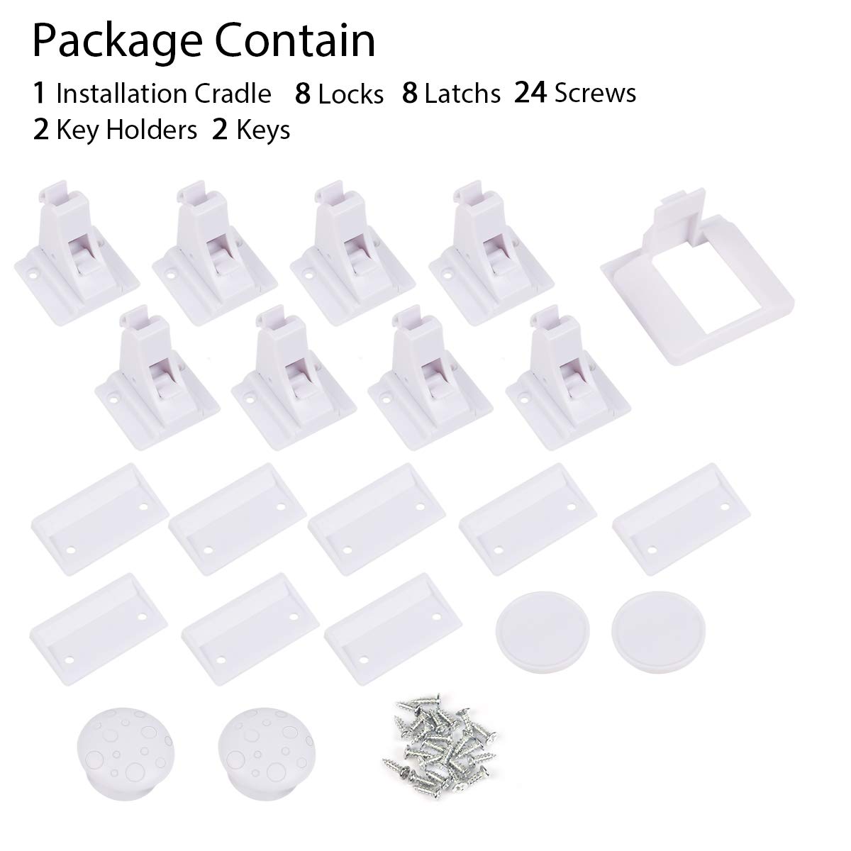 Child Safety Magnetic Cabinet Locks (8 Locks + 2 Keys) - No Drill Adhesive Baby Proofing Latches for Kitchen Cabinets, Drawers & Furniture - Perfect for Baby Proofing Homes, Daycares & Nurseries
