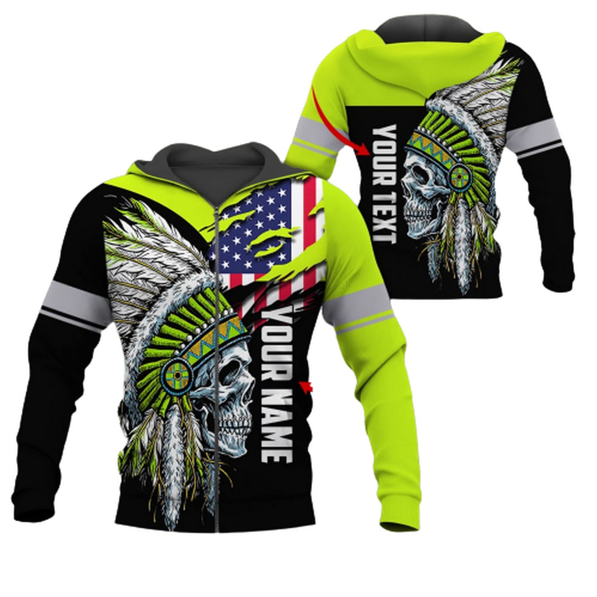 3D Printed Native Americans Pullover Sweatshirt - Personalized Unisex Hoodie with Front Pocket | Christmas & Birthday Gifts for Men and Women | Casual Wear, Street Fashion, Holiday Outfits ZDHD18397