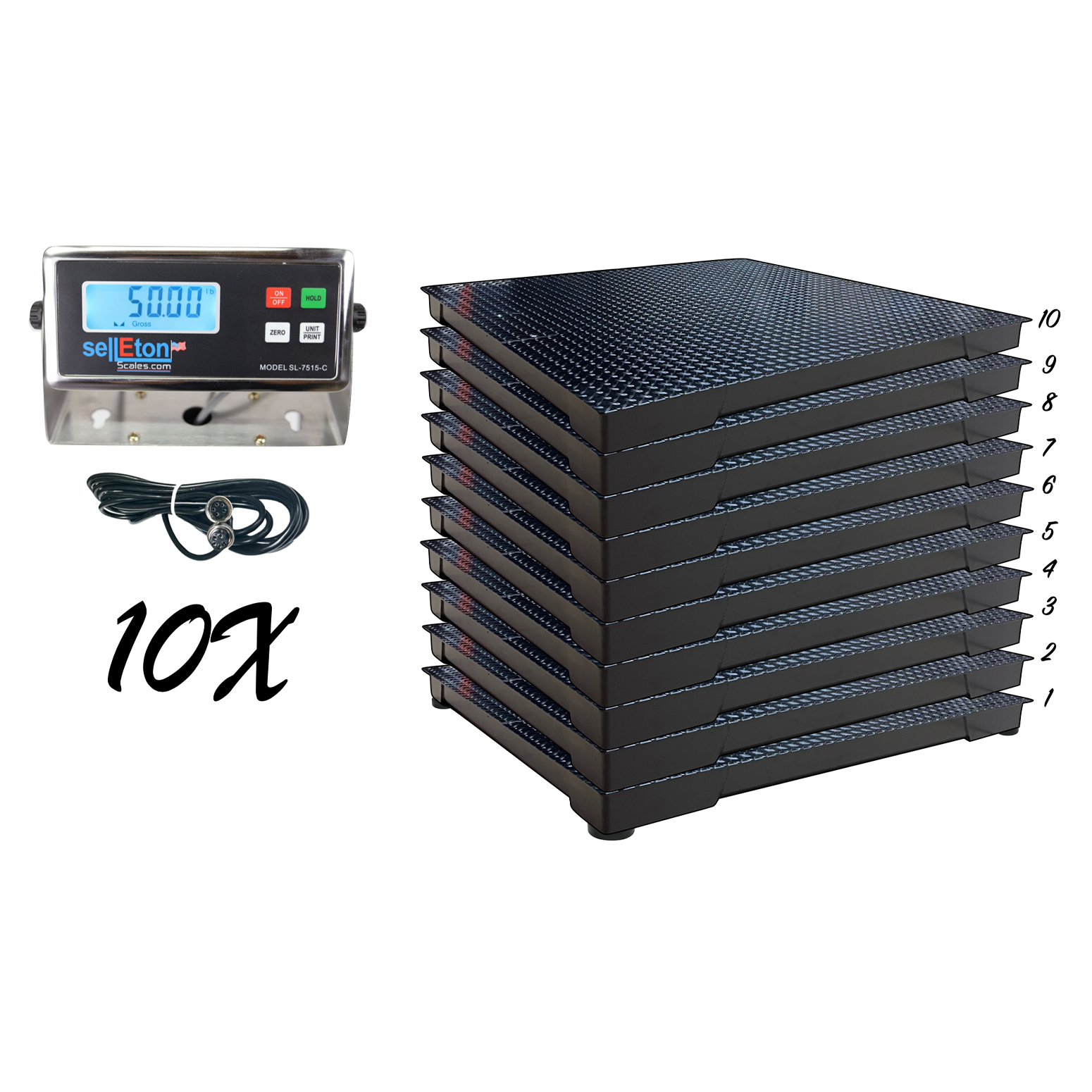 SellEton SL 700 5x8 Multi-Pack Floor Scales - 60 x 96 Inches - Heavy Duty Commercial Weighing Solution for Warehouses, Shipping & Logistics