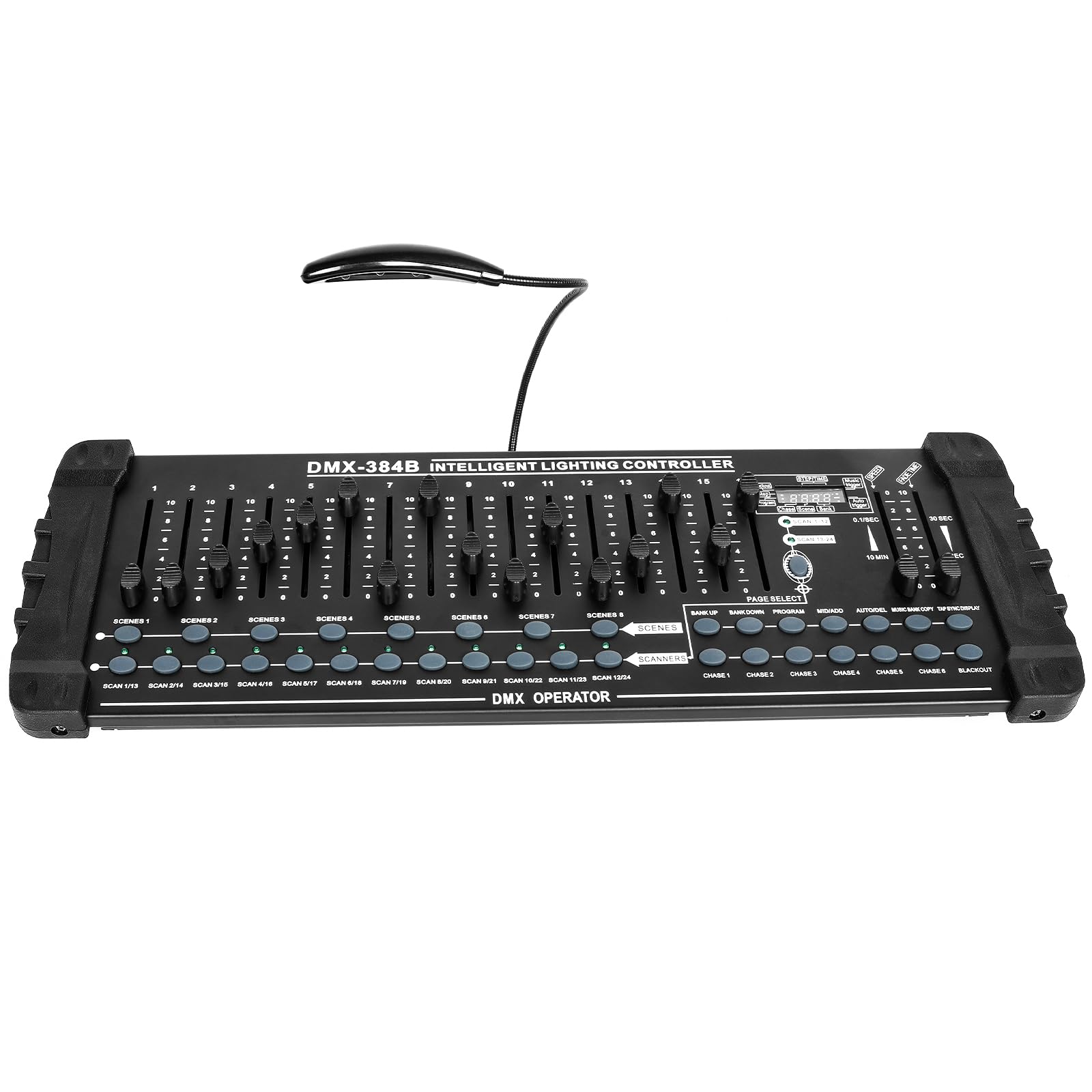 Professional DMX512 DJ Lighting Controller - 384 Channels for Bar, Club & Live Shows | 30 Banks, 8 Scenes, 24 Fixtures | Stage Light Programming Console for Dynamic Light Effects & Atmosphere Creation