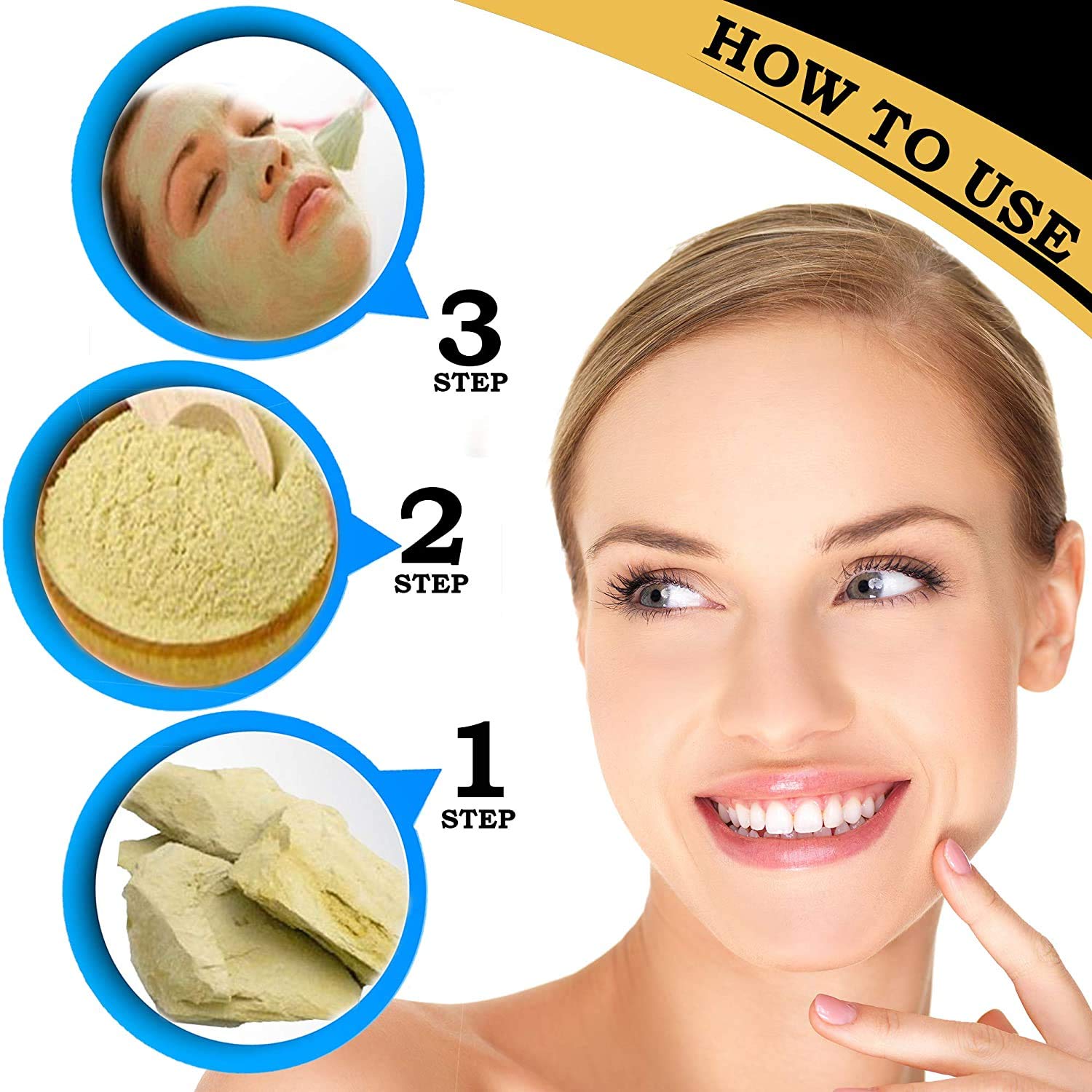 OEHB Natural Multani Mitti Stone (Fuller's Earth/Calcium Bentonite Clay) 900g - Organic Face Mask & Hair Treatment for Acne, Oily Skin & Dandruff - DIY Spa, Beauty & Skin Care Routine