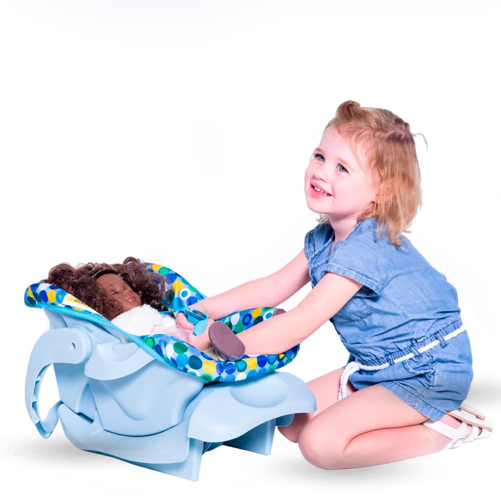 Joovy Toy Car Seat Baby Doll Carrier with Crash-Tested Latch System - Machine Washable Cover & 5-Point Harness for 12-22