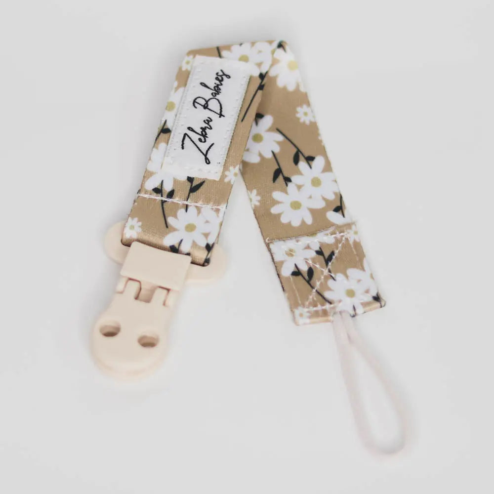 Zebra Babies Flexi Ribbon Pacifier Clip - Soft Silicone Dummy Holder for Newborns & Infants - Perfect for Strollers, Car Seats & Baby Carriers
