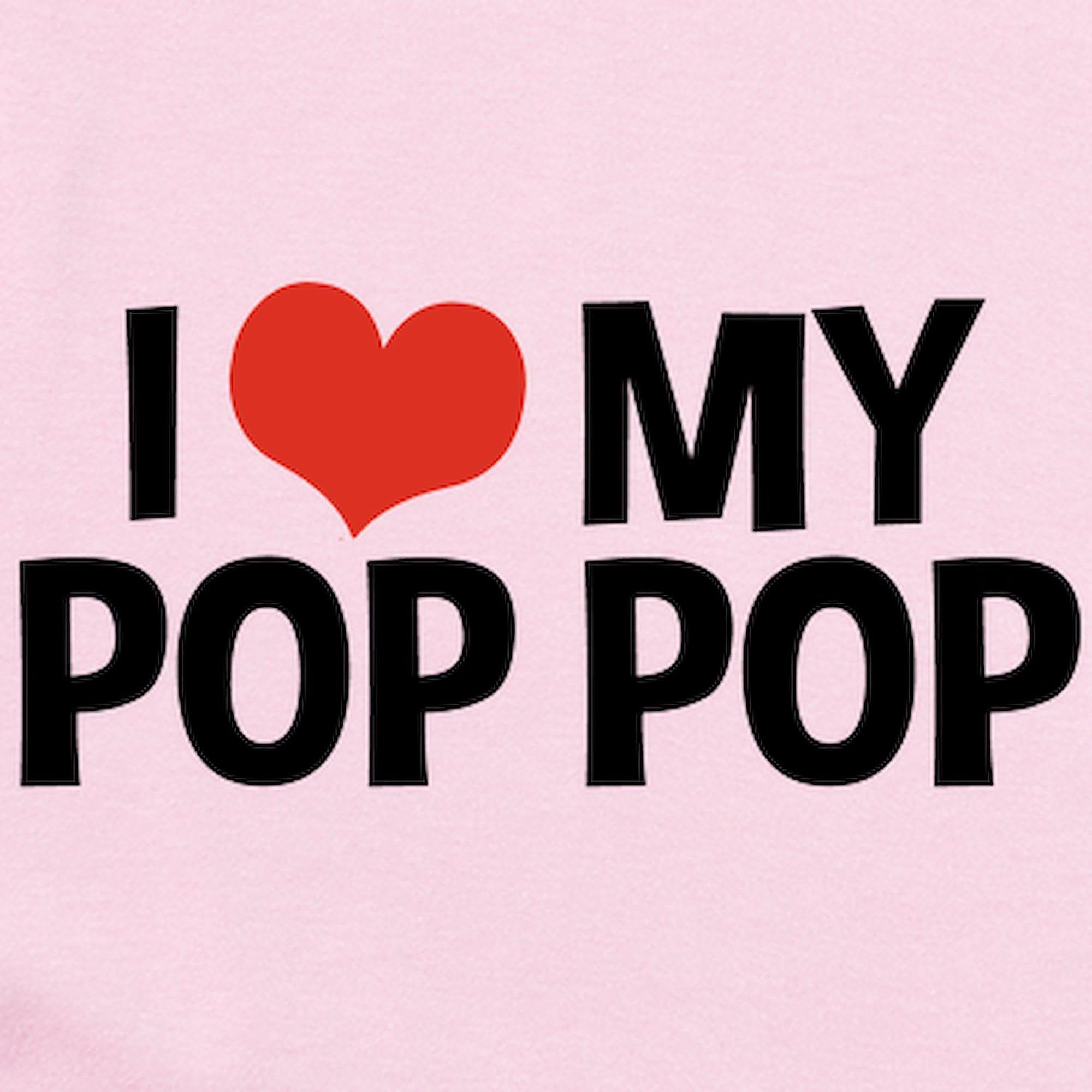 CafePress I Love My Pop Pop Baby Bodysuit - Cute Infant Romper for Grandparents Day, Family Photos & Special Occasions