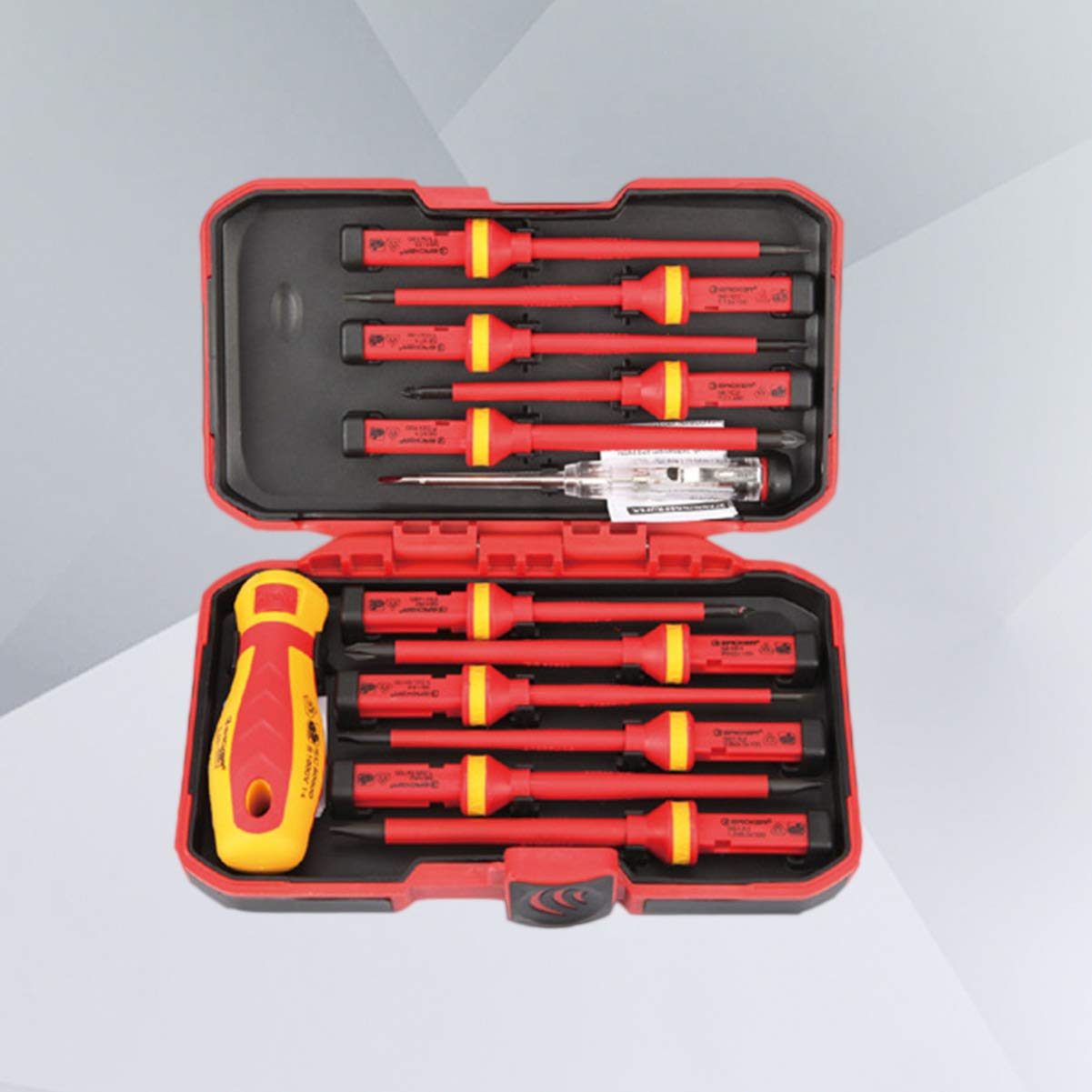 13-Piece Insulated Magnetic Screwdriver Set - Professional Electrician Tools with Multi-Bit Slotted & Phillips Heads - Perfect for DIY, Home Repairs & Electrical Work