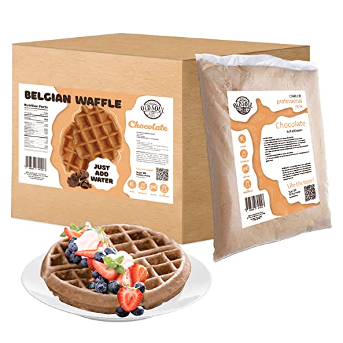 OldSoul Belgian Waffle Mix - Chocolate & Vanilla Flavor - 30 lbs Bulk Pack (Makes 168 Waffles) - Perfect for Breakfast, Brunch, Cafes & Catering Businesses