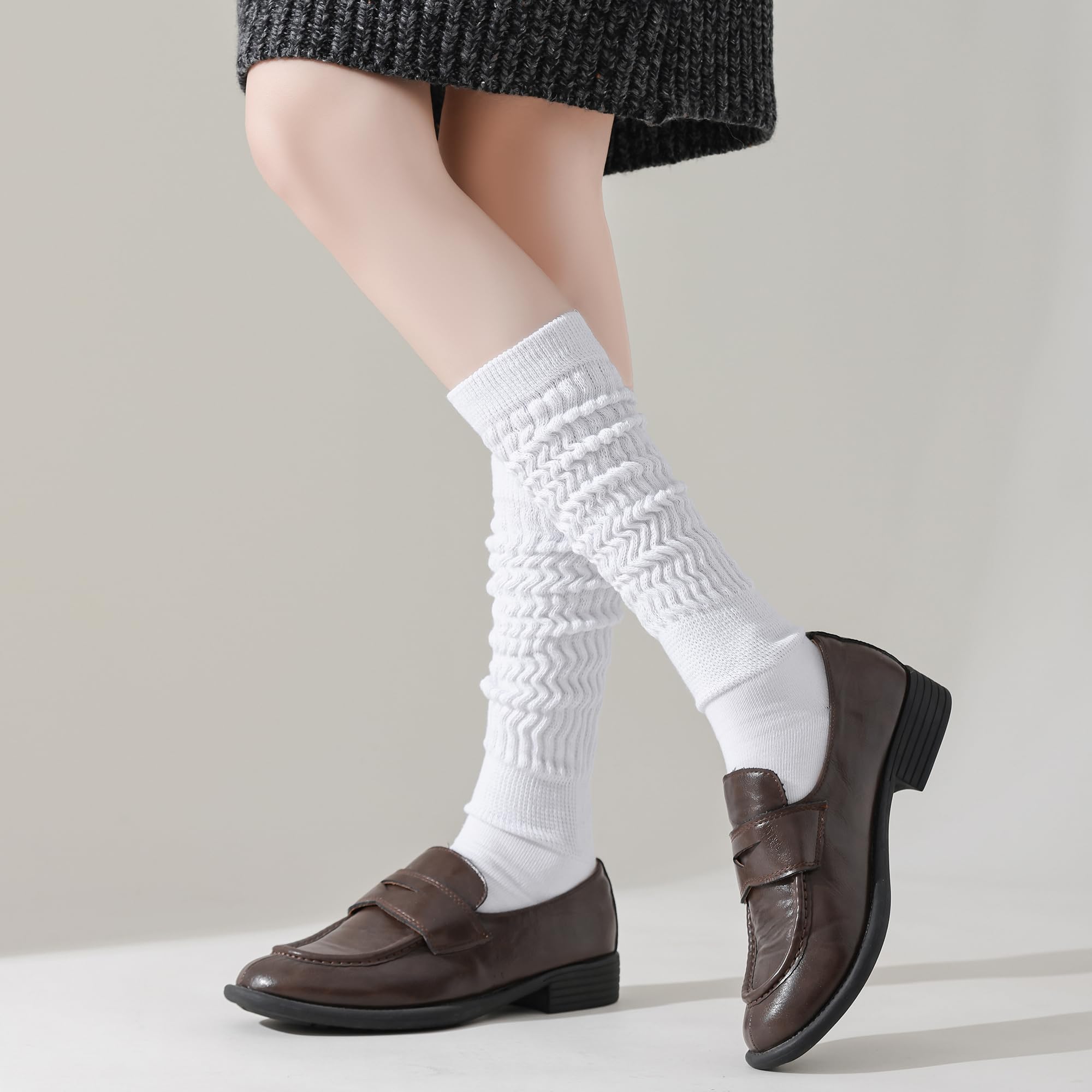 JORMATT Women's Slouch Socks - Thick Boot Socks, Soft Extra Long Knee High Scrunch Socks (Size 5-10) - Perfect for Winter Boots, Casual Outfits & Cozy Home Wear