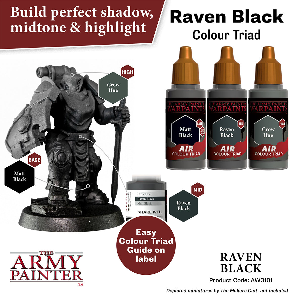 Warpaints Air: Premium Raven Black Face & Body Paint - Perfect for Halloween, Cosplay & Theatrical Makeup