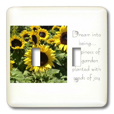 3D Rose Sunflower Seeds of Joy II Double Toggle Switch - Decorative Wall Switch Plate Cover for Kitchen, Bedroom, Office - Perfect Home Decor Gift Idea