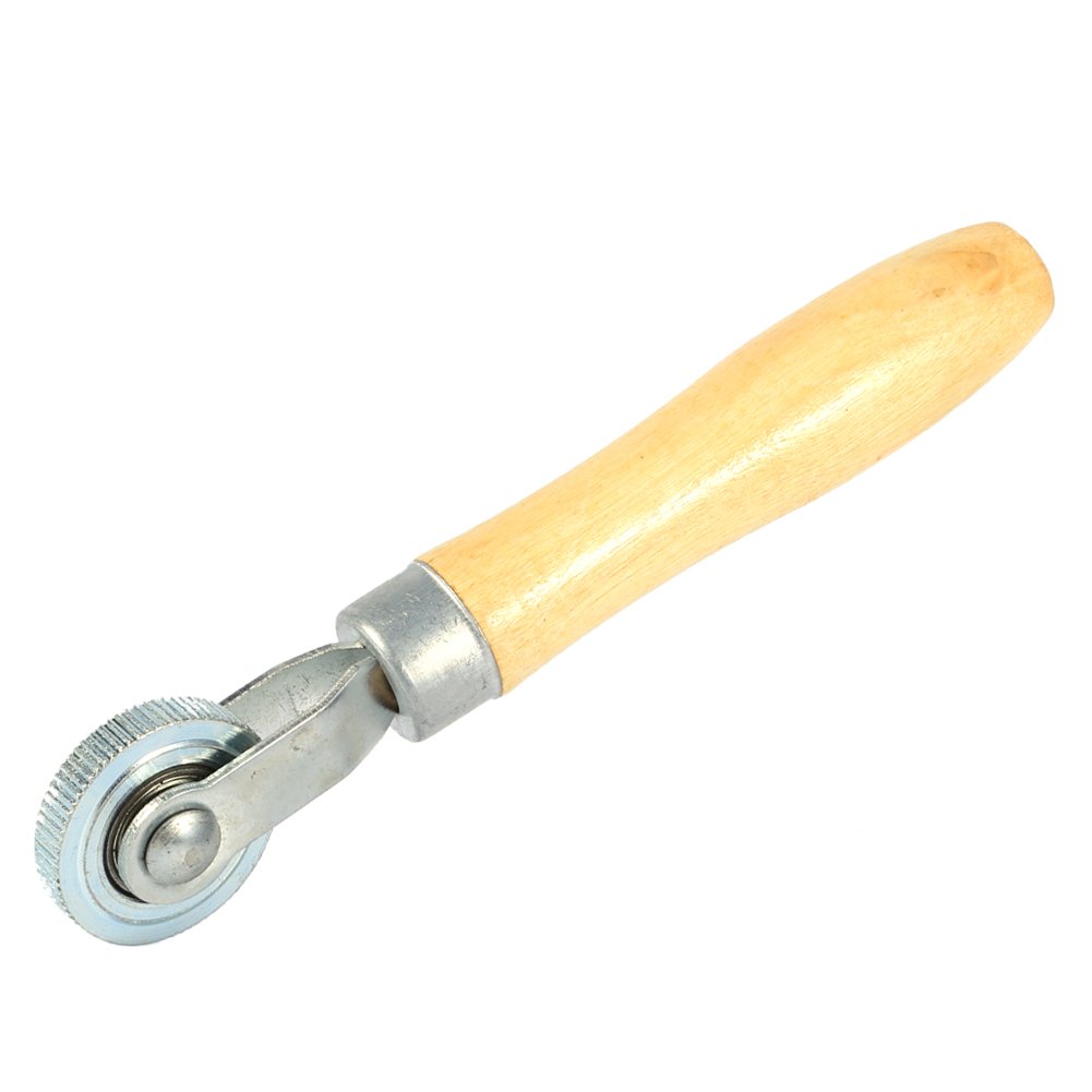 Premium Tire Patch Repair Kit with Wooden Handle - Puncture Repair Tool for Bicycle, Motorcycle & Car Tires - Includes Tube Stitch Roller & Bearing Tool for Easy On-the-Go Fixes (Camping, Road Trips & Emergency Use)