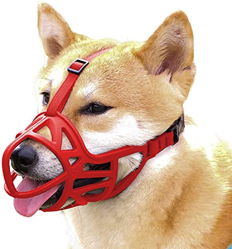 **Breathable Dog Muzzle for Small, Medium, Large & XL Dogs – Anti-Biting, Barking & Chewing – Humane Basket Muzzle for Training, Grooming & Vet Visits**