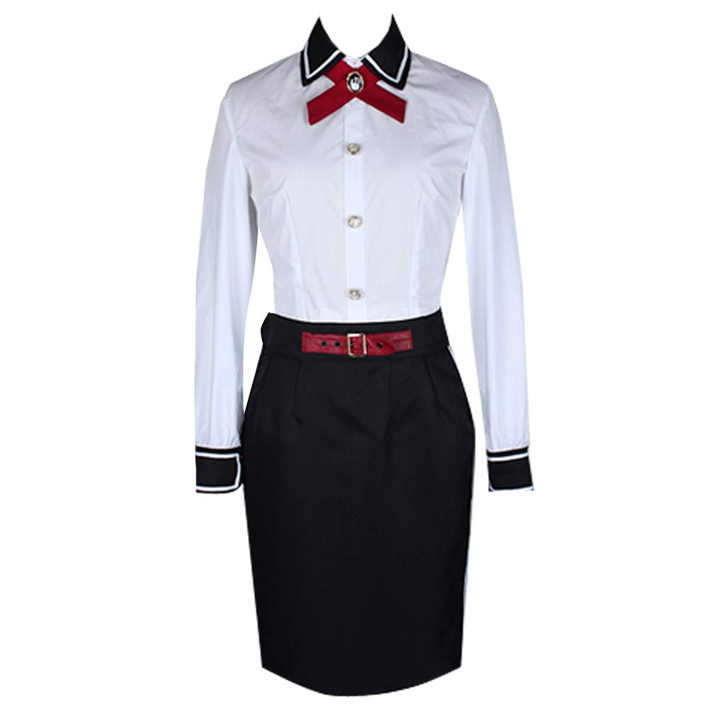Elizabeth Cosplay Costume for Women - White Victorian Dress with Black Skirt | Renaissance Faire, Halloween Party, Theater Performance & Historical Reenactment Outfit