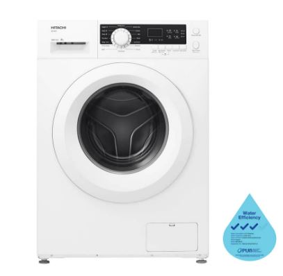 Hitachi BD 80CE 8KG Front Load Washing Machine - Energy Efficient, Quiet Operation, Large Capacity - Perfect for Apartments, Laundry Rooms & Small Spaces (White)