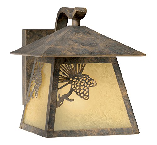 BLACK FOREST DECOR Pinecone Cabin Outdoor Wall Lamp - Small Rustic Lighting for Porch, Patio, Garden & Cabin Exterior Decor