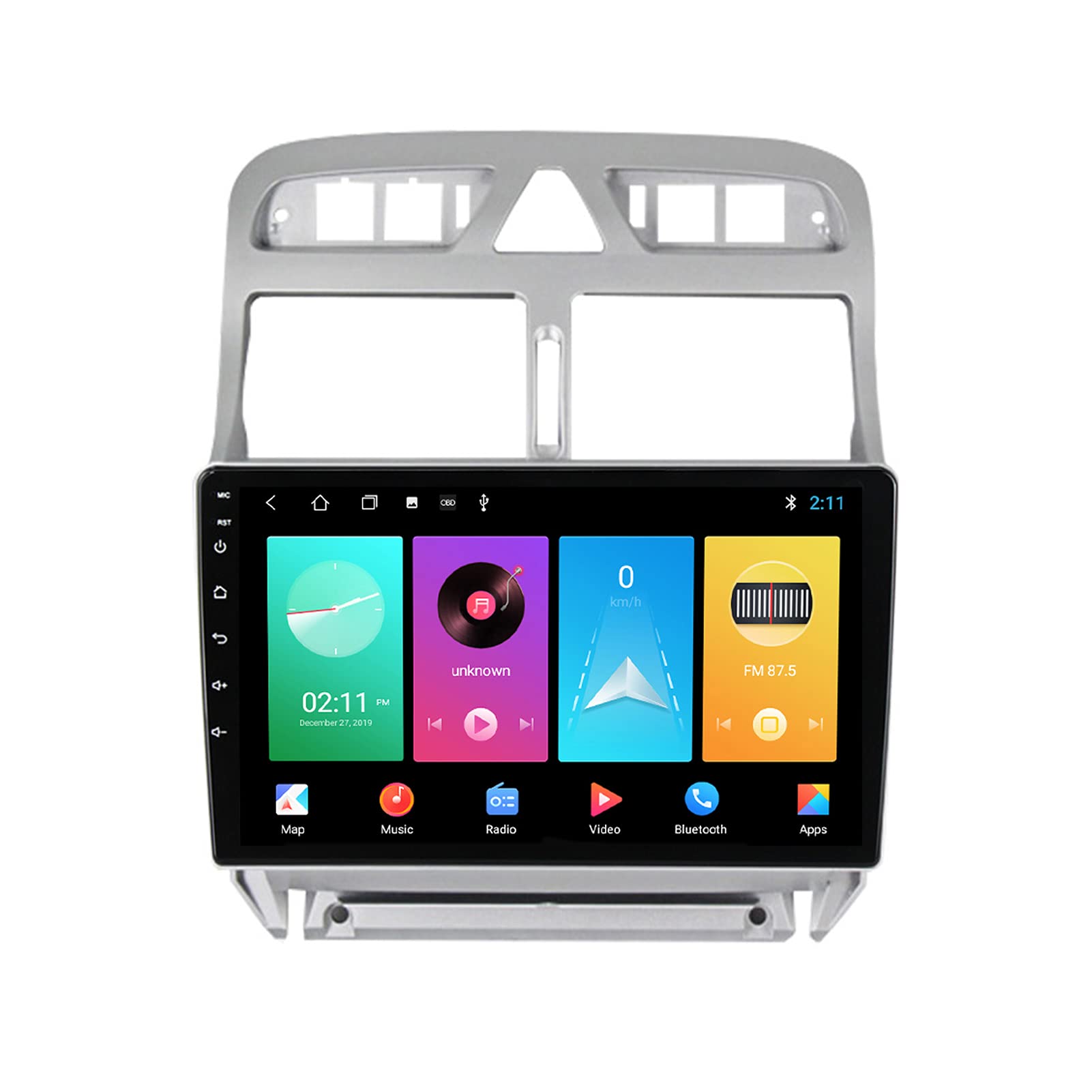 Peugeot 307 2004-2013 Android 11 Car Stereo - 9 Inch Touchscreen GPS Navigation Head Unit with Apple CarPlay, Bluetooth, FM/AM RDS, DSP & Steering Wheel Control | Perfect for Hands-Free Calling, Music Streaming & Rear View Camera Parking Assistance