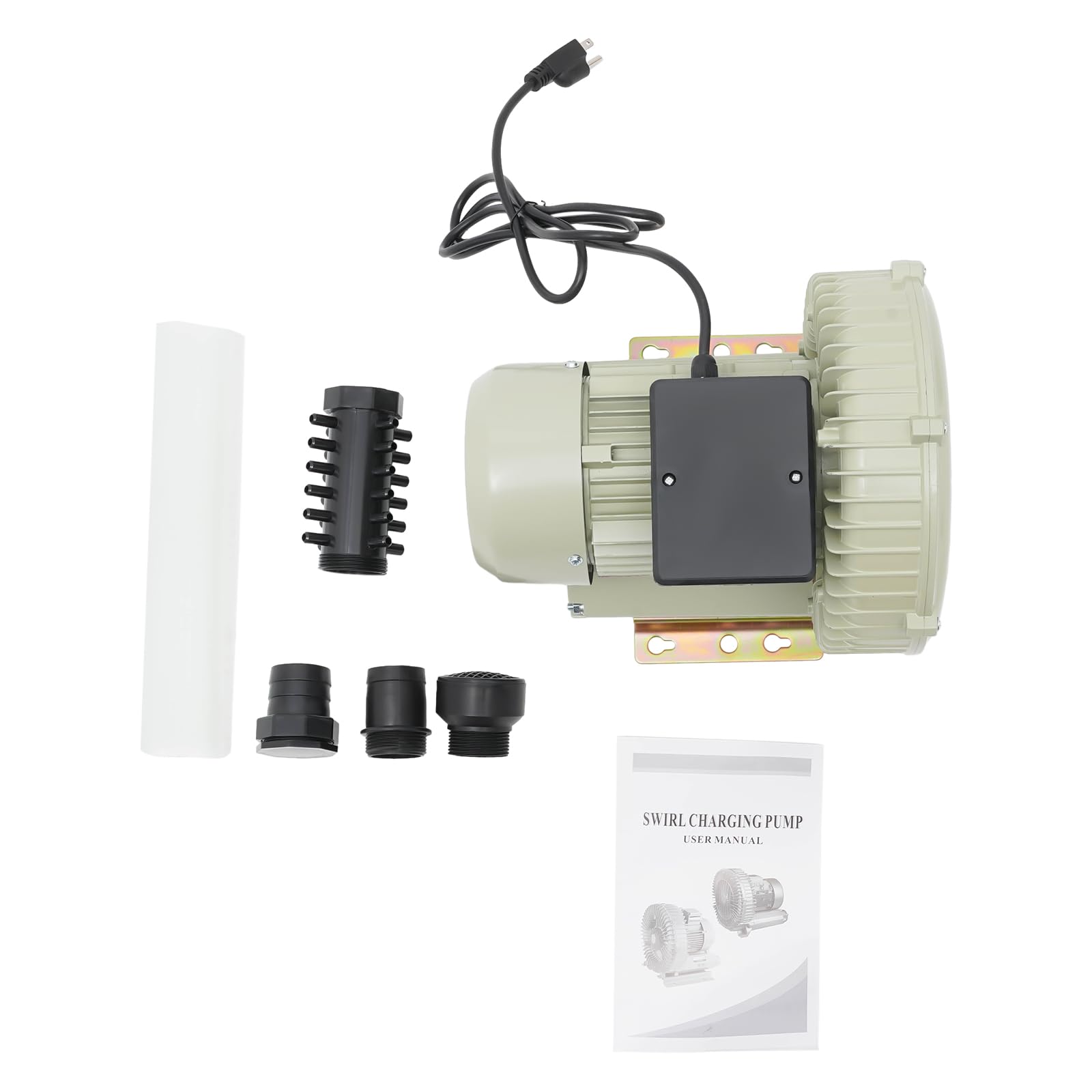 370W High Pressure Commercial Aquarium Air Pump - Industrial Aquaculture Pond Fish Tank Vortex Blower, 60m³/h Electric Air Pump for Fish Farming, Hydroponics & Oxygenation Systems | Perfect for Large Aquariums, Koi Ponds & Water Gardens