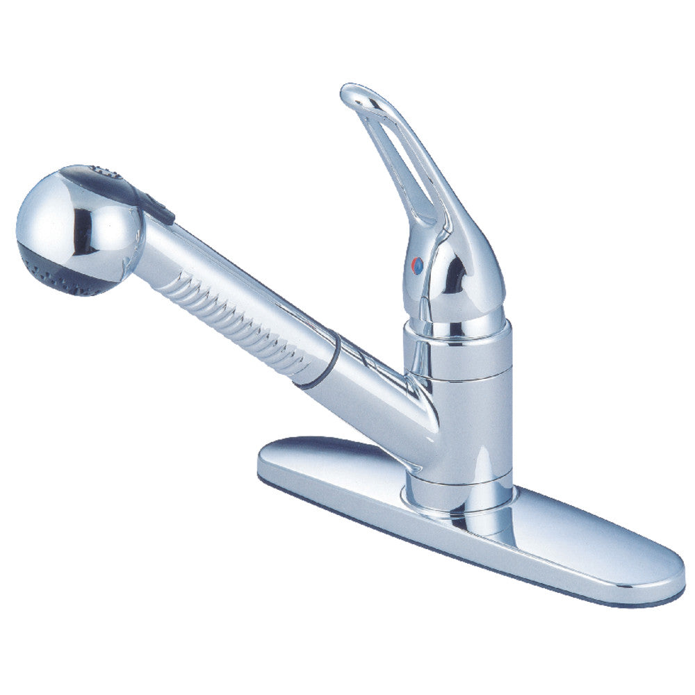 Kingston Brass KB701SP Single Handle Pull Out Kitchen Faucet - Stainless Steel, High Arc Design for Modern Kitchens | Perfect for Washing Dishes, Filling Pots & Cleaning Countertops