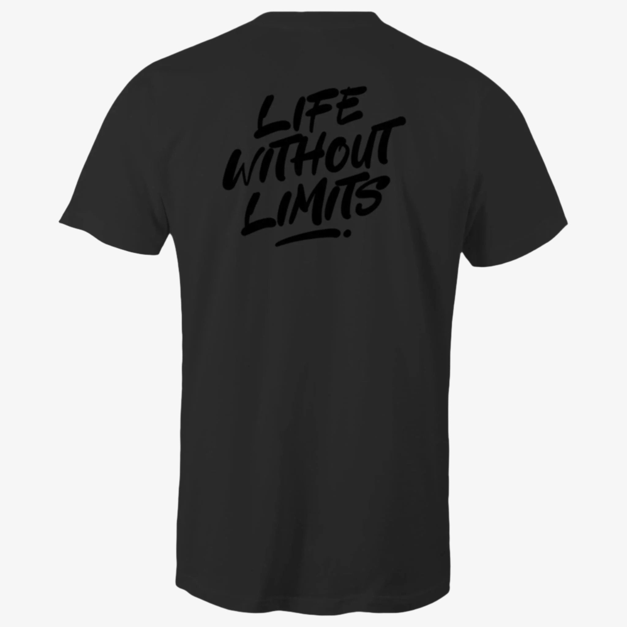 HK Life Without Limits Black on Black T-Shirt - Stylish Comfort for Everyday Wear | Perfect for Casual Outfits, Gym, and Streetwear