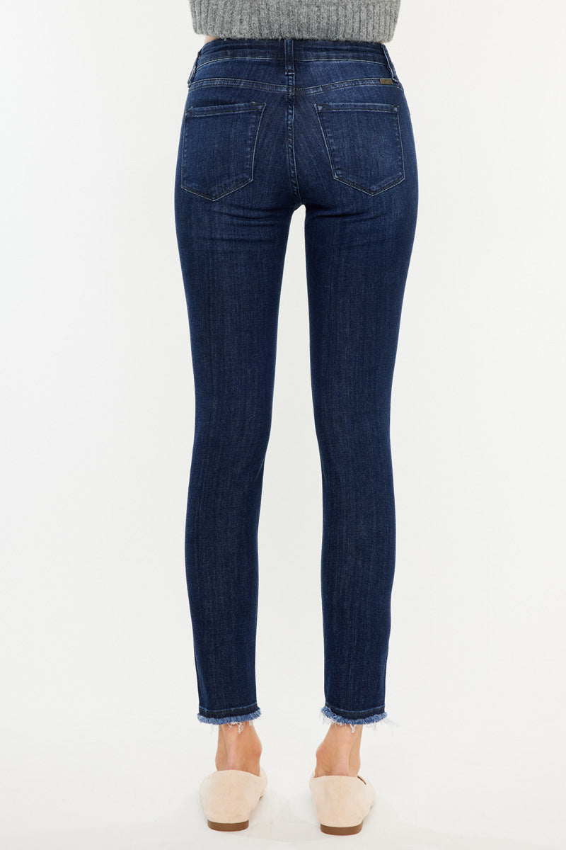 Atlanna Women's Mid Rise Ankle Skinny Jeans - Slim Fit Stretch Denim Pants for Casual Wear & Everyday Outfits