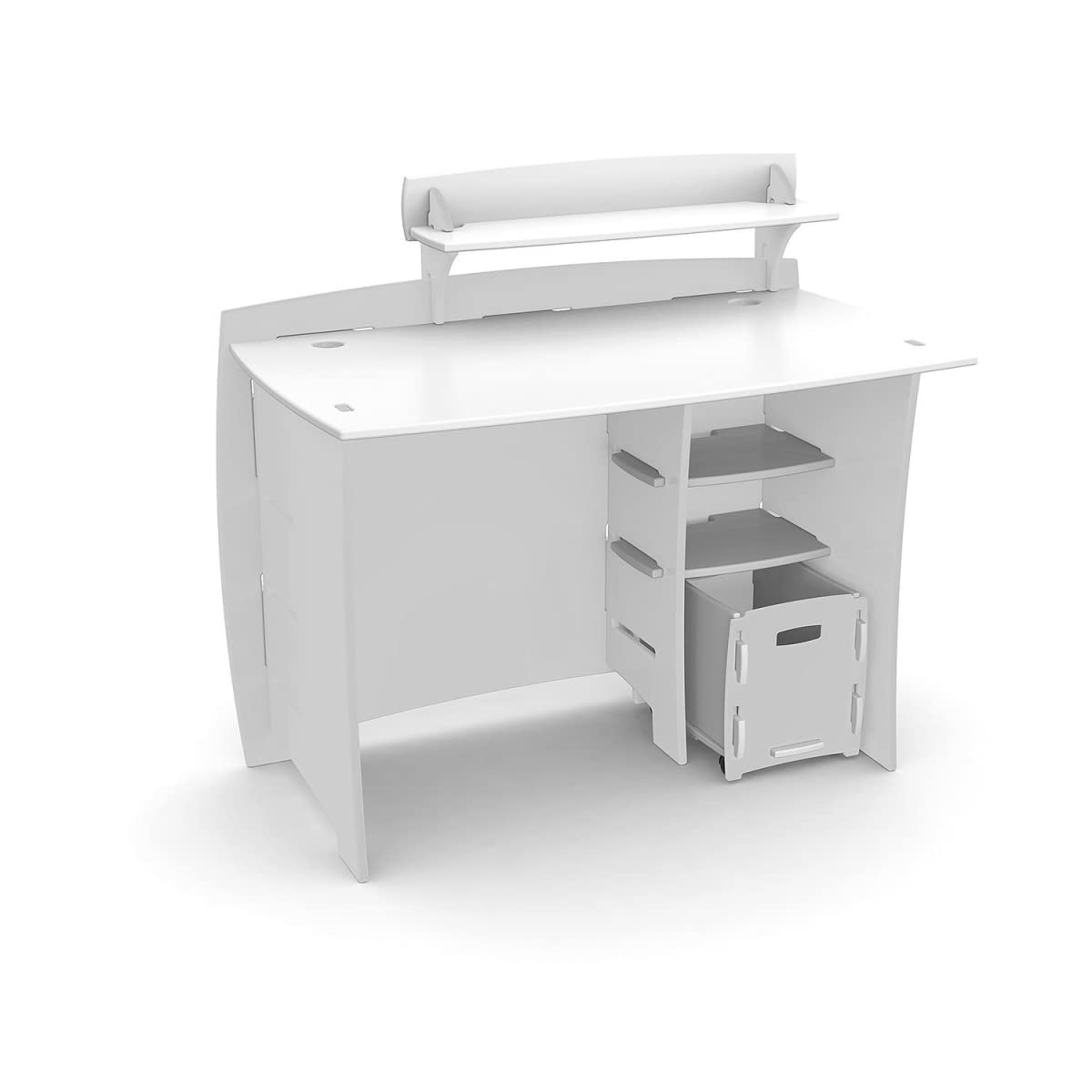 Kids Study Desk and Chair Set - Adjustable Height White Wooden Desk with Storage for Homework, Drawing & Learning | Perfect for Bedroom, Homeschool & Classroom Use