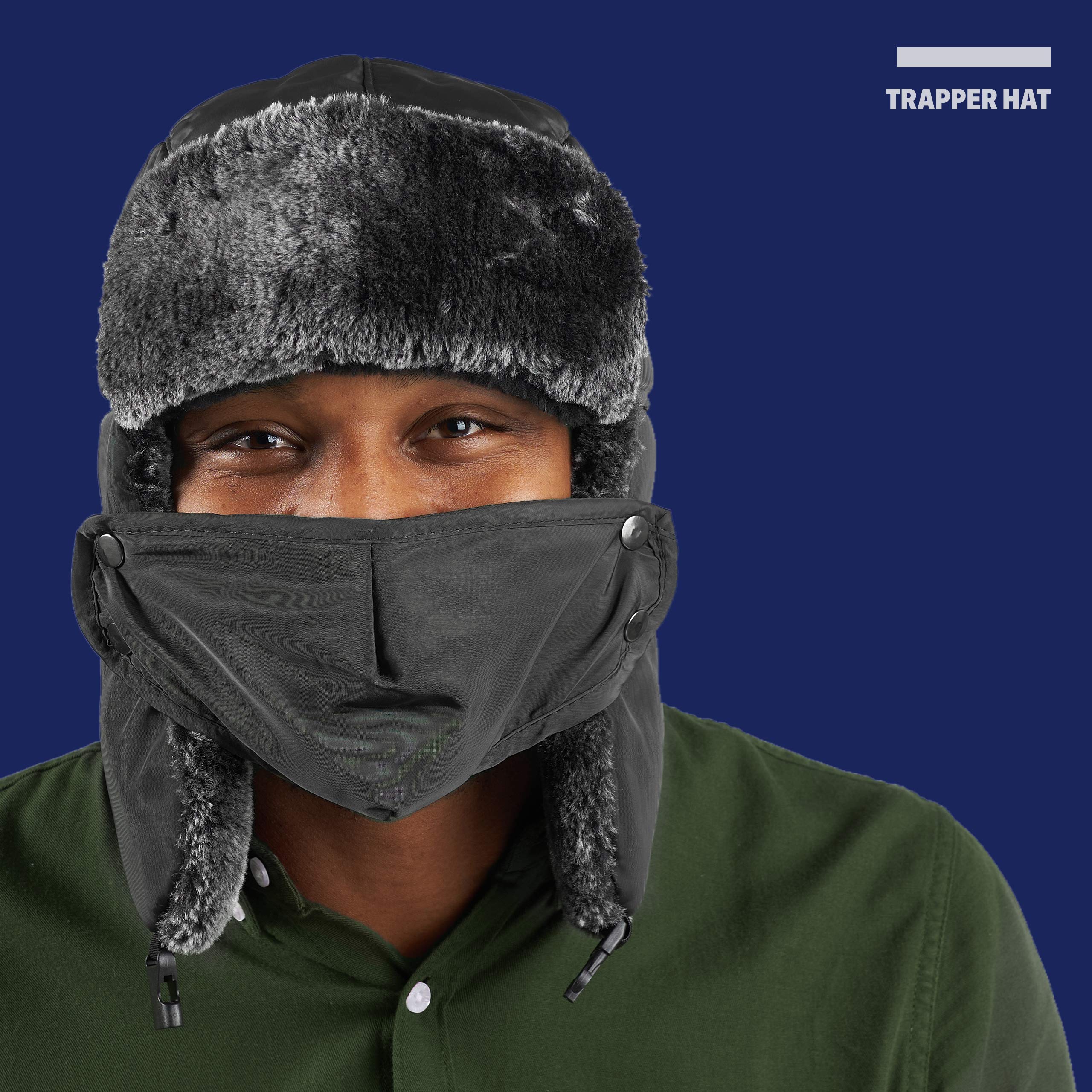 Russian Style Ushanka Winter Hat for Men & Women - Windproof Trooper Trapper Ski Mask - Perfect for Cold Weather, Snowboarding & Outdoor Activities