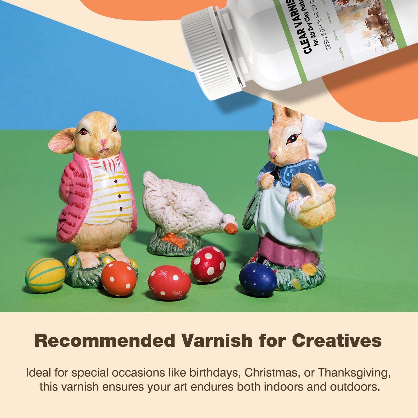 120ml Clear Glossy Air Dry Clay Varnish Sealant - Prevent Cracking, Scratches & Wear - Protective Finish for DIY Pottery, Sculptures & Crafts - Perfect for Air Dry Clay Projects, Home Decor & Art Preservation