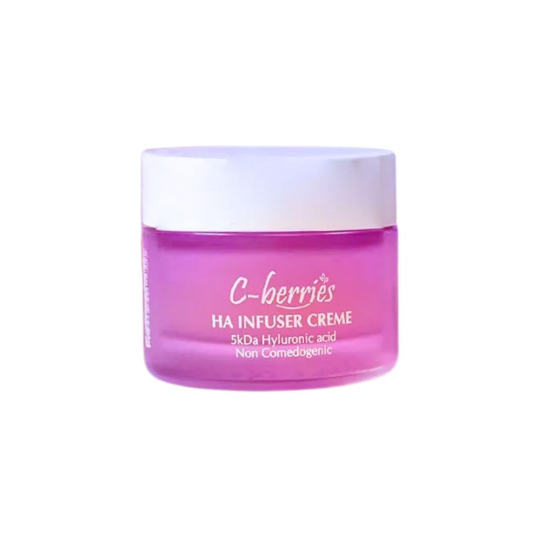 C-berries HA Infuser Cream - 50ml | 5kDa Hyaluronic Acid Face Moisturizer for Dark Spots & Uneven Skin Tone | Non-Comedogenic, Paraben-Free | Day & Night Hydration for Dry, Sensitive Skin | Perfect for Daily Skincare Routine & Anti-Aging Care