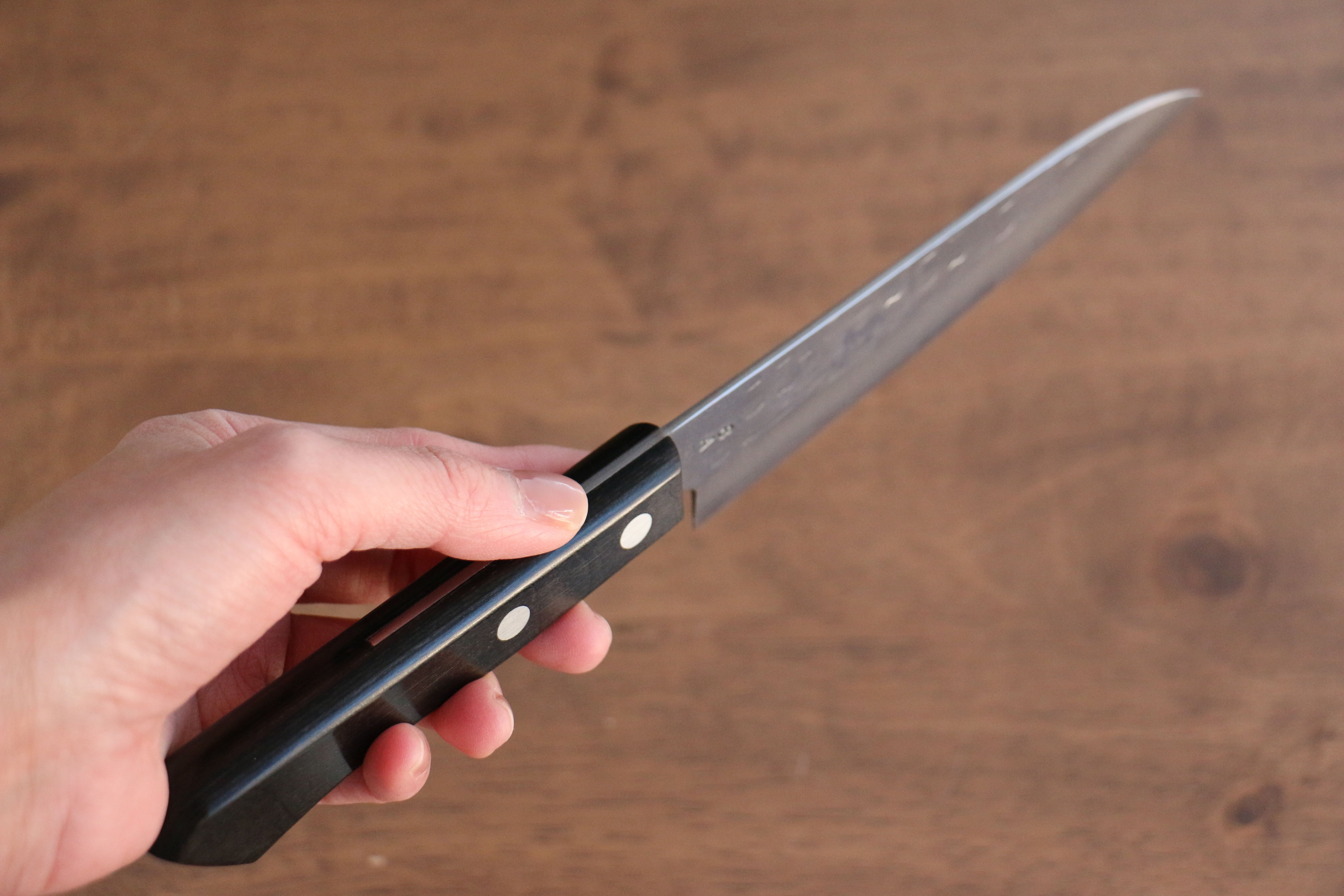 Nao Yamamoto AUS8 Hammered Petty Utility Knife 135mm - Black Pakkawood Handle Japanese Kitchen Knife for Slicing, Peeling & Precision Cutting - Perfect for Home Chefs & Professional Kitchens