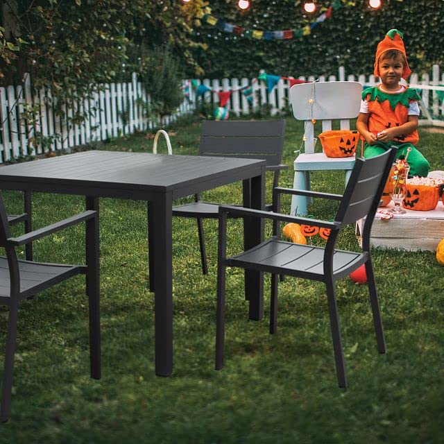 4-Piece Stackable Aluminum Patio Dining Chairs Set - 17