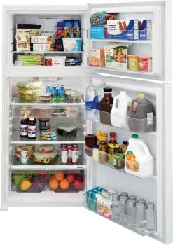 Frigidaire FFTR2045VW 20.0 Cu. Ft. Top Freezer Refrigerator in White - Energy Efficient Kitchen Appliance for Home & Apartment Use