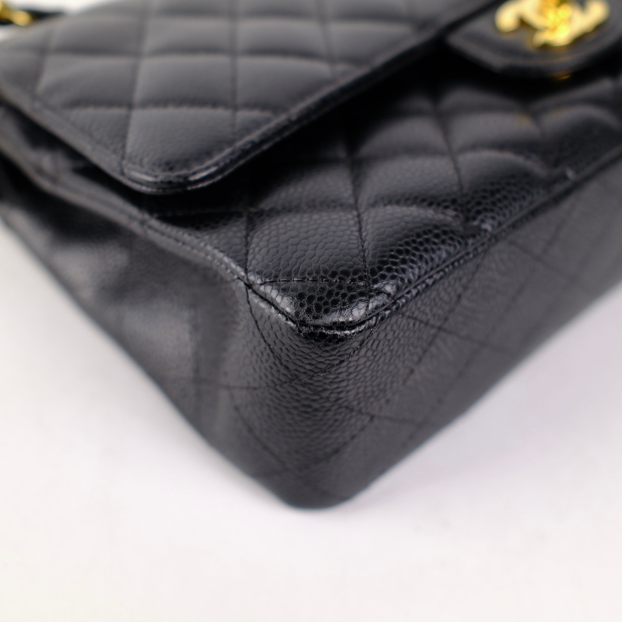 Authentic Chanel Medium M/L Black Caviar Classic Flap Bag 23 Series - Luxury Handbag for Women, Perfect for Parties, Work & Everyday Elegance