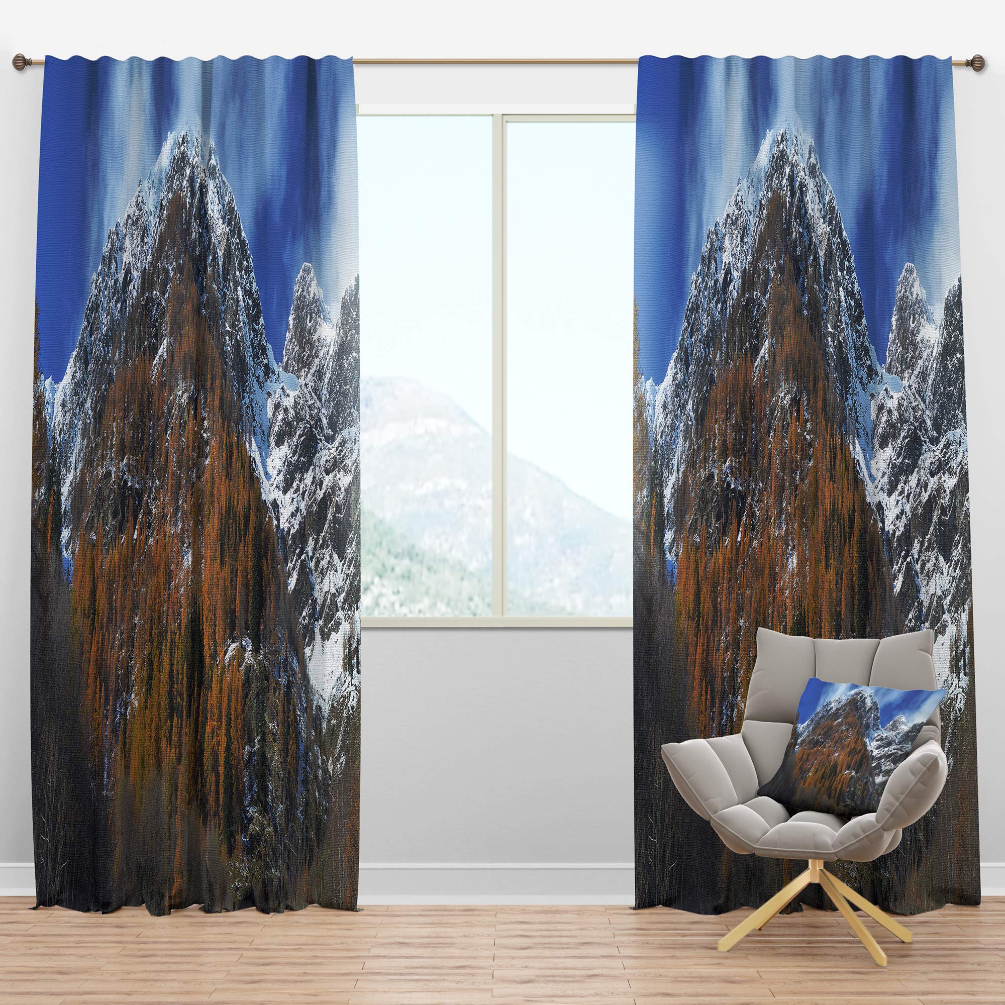 Thermal Insulated Blackout Curtains - 'Autumn Landscape in The Alps' Design - 52x120 Single Panel for Bedroom & Living Room - Noise Reducing & Energy Saving - Perfect for Home Theater, Nursery, and Shift Workers