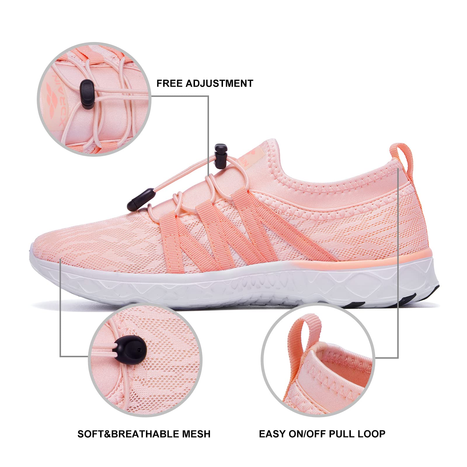 Aleader Women's Quick-Dry Mesh Slip-On Water Shoes for Beach, Pool, Yoga & Travel - Lightweight Aqua Shoes for Walking & Water Sports