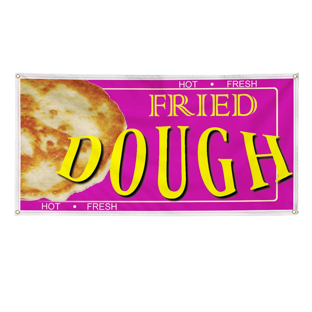 Custom Vinyl Banners for Restaurants & Cafes - 24x36 Inch Weatherproof Outdoor Sign with 4 Grommets | Perfect for Fried Dough, Donut Shops, Bars & Food Businesses