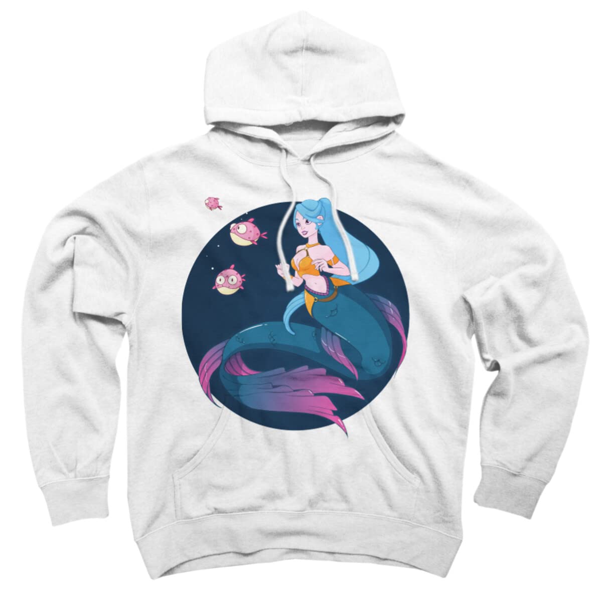 Unisex Mermaid Huntress Pullover Hoodie by Anhelga - Soft Cotton Graphic Sweatshirt for Men & Women - Perfect for Casual Wear, Cosplay & Fantasy Lovers